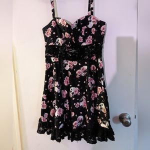 Skull and roses mini dress